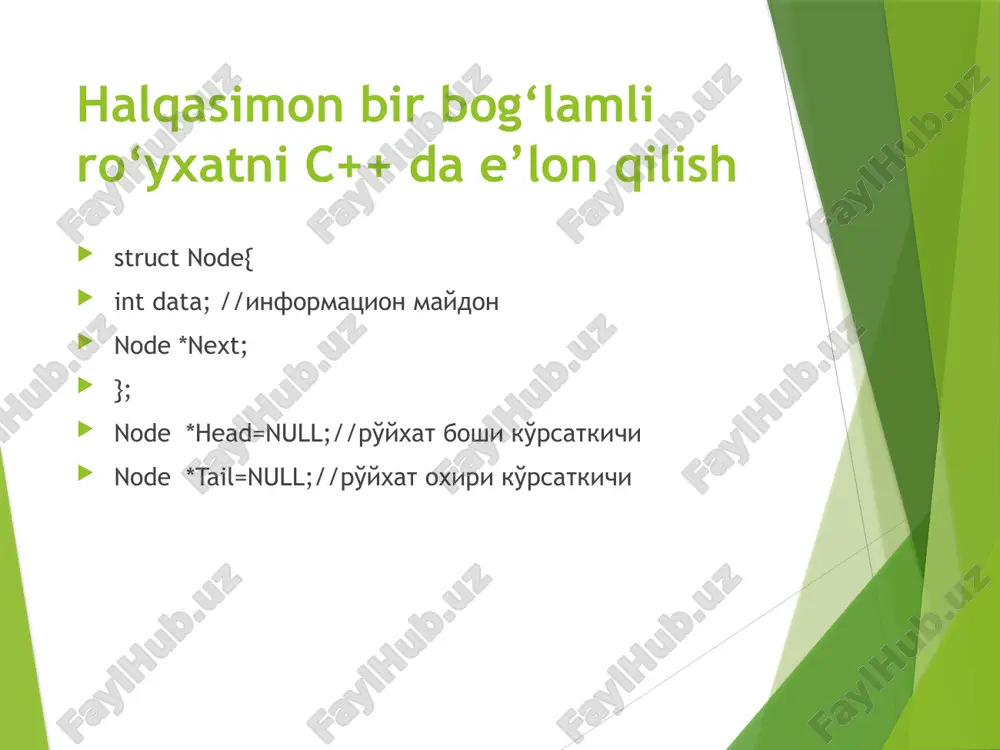 halqasimon ro‘yxatlar haqida mantiqiy tasvirlash - Page 4
