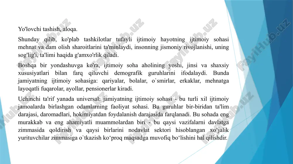 uhim masaladir. shu boisdan ham, xuqumat tomonidan taʼlim tizimini zamon talabidan kelib chiqqan holda isloh qilish masalalariga kun tartibidagi dolzarb masala sifatida alohida eʼtibor qaratilmoqda. bu, birinchi navbatda, jamiyatning taʼlim sohasida tub islohotlarning boshlanishiga turtki bo‘ldi. so‘nggi yillarda taʼlim sohasining barcha bosqichlarini zamonaviy talablar asosida tashkil etish bo‘yicha amaliy ishlar amalga oshirildi. xususan, 2017 yildan eʼtiboran mamlakat to‘liq 9+3=12 yillik taʼlim tizimidan 11 yillik o‘qishga o‘tildi. ko‘pchilik ota- onalartomonidan bu qarorto‘g‘ri ekanligi eʼtirof etildi. o‘zbekiston respublikasida 2021-2022 o‘kuv yili boshiga jami umumtaʼlim muassasalari soni 10289 tani tashkil etib, ulardan 6368 tasi (61,9%) qishloq joylarda, 3921 tasi (38,1%) shaharlarda joylashgan. 2017-2018 o‘kuv yiliga nisbatan umumtaʼlim muassasalari soni 571 taga yoki 5,9 foizga q/paydi. mamlakatda 2021-2022 o‘kuv yilida oliy taʼlimga jami 235,8 ming nafar talaba qabul qilindi. ushbu ko‘rsatkich 2017-2018o‘q/v yiliga nisbatan (2017-2018 o‘q/v yilida 85,7 ming nafar) 150,1 ming nafarga yoki 2,8 barobarga ortdi. o‘zbekiston respublikasida 2021-2022 o‘q/v yili boshiga oliy …