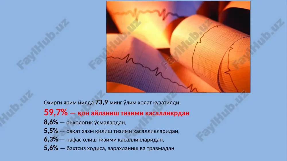 ng kamida 3-4 xafta dan keyin tranzitor ishemik xurujdan keyin bir necha kun, soat dan keyin, bir xil xollarda shoshilin ravishda (pilakcha tipiga va tix epizodlaridan kelib chiqqan xolda) * operativnoe vmeshatelstvo na ekstrakranialnix arteriyax u bolnix, perenesshix ishemicheskiy insult, vozmojno ne ranee, chem cherez 6-8 nedel posle nachala ostrogo epizoda ishemii golovnogo mozga. pri «malix» insultax operatsiya mojet bit vipolnena cherez 2-4 nedeli. bolnix s tia mojno operirovat cherez neskolko dney ili chasov posle ostrogo ishemicheskogo epizoda i daje ekstrenno, esli po dannim kt golovnogo mozga ishemicheskiy ochag ne sformirovalsya [fokin a.a., 1997]. bosh miya o'tkir qon aylanishi buzilishidan keyigi erta davr (insultdan keyin 2 xafta) (ishemik insultning gemorragikka transformatsiyasi yuqori xavfi) insultdan keyingi chuqur nevrologik defitsit (o'choqli simptomatikaning regressi kuzatilmasa) inoperabel onkopatologiya yurak etishmovchiligi dekompensatsiya bosqichida dementsiya jarroxlik amaliyotga qarshi ko'rsatmalar karotidnaya eae protivopokazana bolnim v sroki do 6 ned posle perenesennogo insulta (imeetsya visokiy risk transformatsii ishemicheskogo …