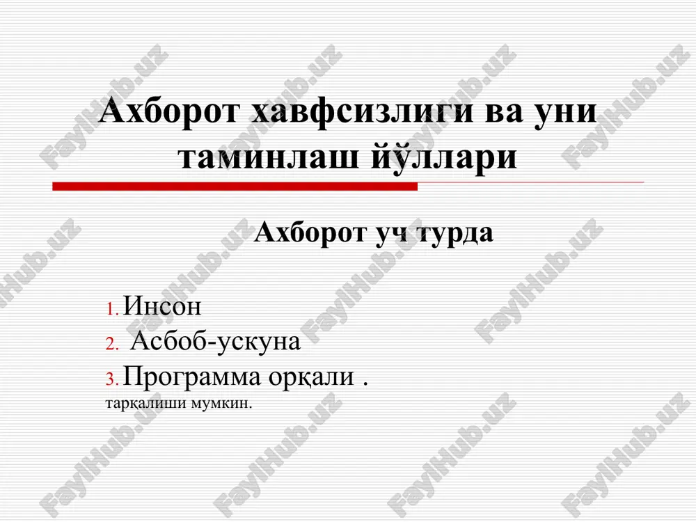 ning asosiy xususiyatlarini belgilaydi.