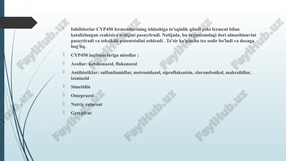 il guruhi preparatga uglevod yoki atsetil guruhining biriktirilish nuqtasini hosil qiladi, bu esa preparatning detoksifikatsiyasiga olib keladi va uning chiqarilishini sezilarli darajada osonlashtiradi. sitokrom p450 (cyp450) p450 genlari tomonidan kodlangan fermentlar guruhi bo'lib, klinik amaliyotda ko'rilgan ko'pgina dorilarning metabolizmi uchun javobgardir . dorilarning 90% cyp3a5, cyp3a4, cyp2d6, cyp2c19, cyp2c9 va cyp1a2 tomonidan metabollanadi. cyp3a4 va cyp2d6 eng muhim fermentlardir polimorfizm - bu dorilarni metabolizatsiya qilish qobiliyatiga ega bo'lgan fermentlarni keltirib chiqaradigan genetik mutatsiyalar . ushbu genetik o'zgaruvchanliklar terapevtik javobning individual o'zgaruvchanligi va standart dozada berilgan barcha asosiy dorilar sinfiga toksiklik uchun javobgardir . cyp450 fermentlarining ifodalanishi populyatsiyalar orasida farq qiladi va dori metabolizmi va reaktsiyasiga katta ta'sir ko'rsatadi. masalan, cyp2d6 polimorfizmlari to'rt xil fenotipda ifodalanadi: metabolizatorlar yomon (pm) o'rta metabolizatorlar (im) keng tarqalgan metabolizatorlar (em) ultratez metabolizatorlar (um) propranolol (cyp2d6 tomonidan metabollangan dori) propranolol beta-bloker va cyp2d6 substrati hisoblanadi. metabolizatorlari zaif bo'lsa , propranololning metabolizmi sezilarli darajada kamayadi. natijada, propranololning …