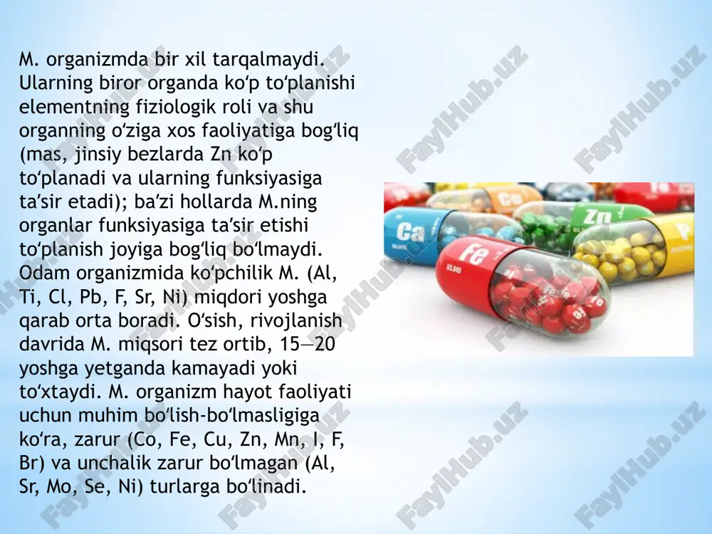 kislotalar bilan reaksiyaga kirishib vodorod ajratib chiqaradi. havoda qizdirilganda cao (soʻndirilmagan ohak), suv taʼsirida ca(oh)2 (soʻndirilgan ohak) hosil boʻladi. kalsiy birikmalari. kalsiy gidroksid, soʻndirilgan ohak, ca(oh)2 — kuchli asos. rangsiz kristall modda. zichligi 2,34 g/sm3. tabiatda portlantid minerali holida uchraydi. 1 va 0,5 molekula suvli kristallogidratlari maʼlum. qizdirilganda suvini yoʻqotib, kalsiy oksid (cao) ga aylanadi. nam havoda karbonat angidrid bilan birikib kalsiy karbonat hosil qiladi. qurilishda, kimyo sanoatida (xlorli ohak, soda olishda), metallurgiyada, qand va teri (koʻn) ishlab chiqarishda, qishloq xoʻjaligida suvni tozalashda va boshqada ishlatiladi. qon kasalliklari, qon sis temasi kasalliklari — periferik qon va qon yaratuvchi aʼzolarning shikastlanishi bilan kechadigan kasalliklar guruhi. qon kasalliklarining kelib chiqish sabablari va belgilari xilma-xil, lekin ularning hammasida ham qon hujayralarining ishlanib chiqishi, funksiyalari, organizmda taqsimlanishi va boshqa koʻrsatkichlari buziladi. bu oʻzgarishlar qon yaratilishini idora etadigan nerv-endokrin sistema funksiyasi hamda boshqa aʼzolar (meʼda, jigar) faoliyatiga, organizmning irsiy xususiyatlarini belgilovchi gen apparatiga bogʻliq. qon …