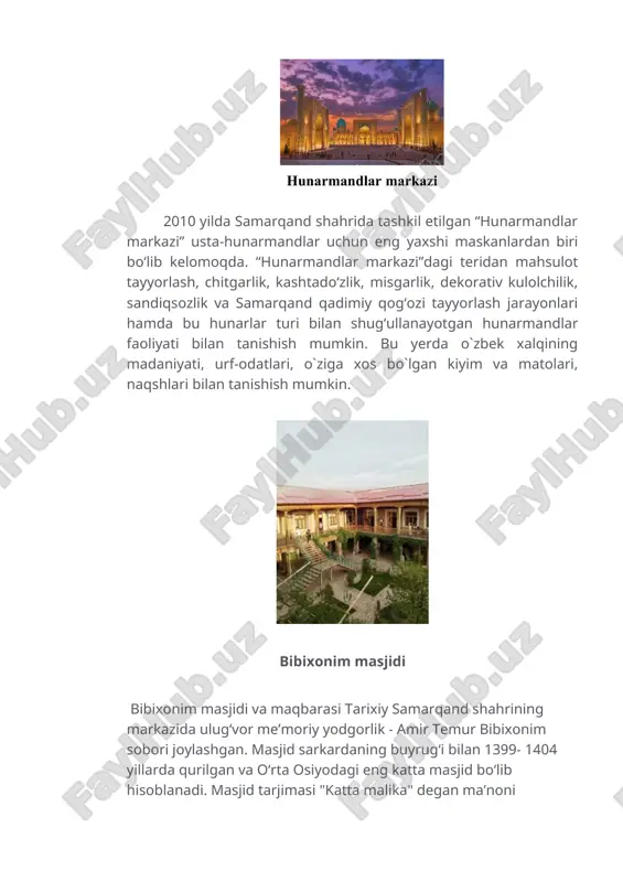 8, samarkand, uzbekistan kontakt: +9988889160000 № taomnoma taom nomi portsiya soni narx 1 suyuq ovqat sho`rva 1 10 3$ 2 quyuq ovqat manti 2 10 1$ 3 salat 1.fresh salad 2.greek salad 3.achichuk 1 1 1 5 5 5 4$ 4$ 4$ 4 disert russian napoleon cake 1 10 3$ 5 non assorti bread basket 1 4 2$ 6 ichimliklar 1.orange juice 2. choy 1 1 10 2 3$ 1$ jami: 180$ kechki ovqat nomi: sirius restaurant manzili: mironshokh mirzo str.34, samarkand 140100 uzbekistan kontakt: +998901927000 № taomnoma taom nomi portsiya miqdori narxi 1 suyuq taom lentil cream soup 1 10 2$ 2 quyuq taom chicken legs 1 10 3$ 3 salatlar 1.chicken&avocado salad 2.salad nicoise 3.cream cheese salad with pineapple 1 1 1 5 5 5 3$ 2$ 3$ 4 non assorti bread 1 4 3$ 5 desert honey cake 1 10 3$ 6 ichimliklar 1.fruit tea 2.mango passion …