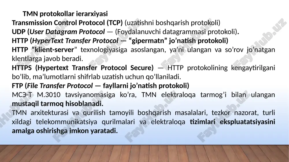telekommunikatsiya tarmoqlarini boshqarish tizimi (tmn) - Page 4