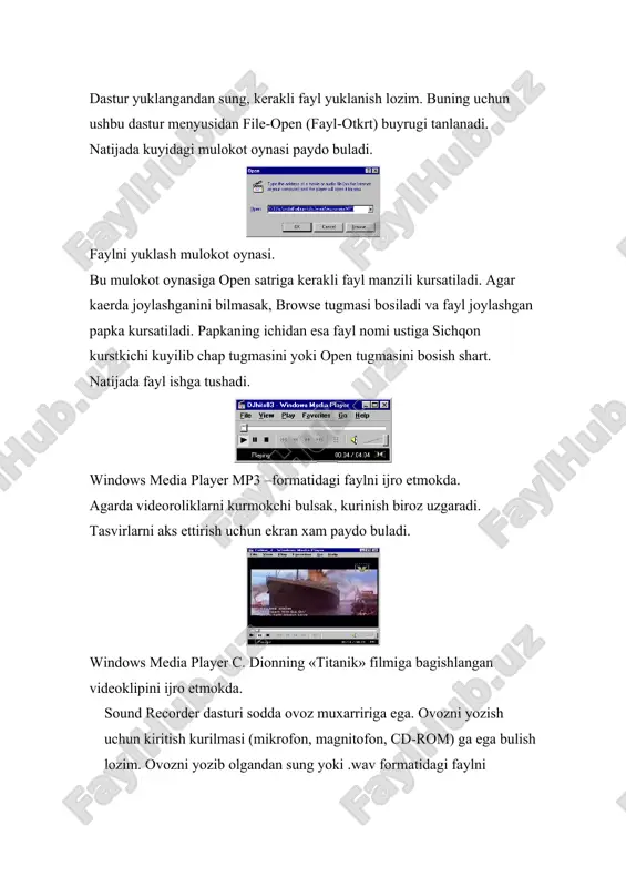 h mumkin. kelajakda macromedia vositalari ma'lumotning boshqa turlari, masalan, virtual voqeilik bilan ishlash imkonini berishi ehtimoldan xoli emas. macromedia prinsiplarida qurilgan elektron ma'lumotnoma (spravochnik)lar, ensiklapediyalar, tarjimonlar va lug’atlar kishini hayratga soladi. tarix, geografiya, tibbiyot, sport va boshqa sohalar bo’yicha turli elektron ensiklapediyalar mavjud. ma'lumki ma'ruzani, talabalarning 25% ga yaqini o'zlashtiradi. tajribalar shuni ko'rsatadiki, bir vaqtning o'zida ham ma'ruzani eshitish, ham materialni komp'yuter ekranida ko'rish va uni ekranda chiqarishni aktiv boshqarish o'zlashtirish sifatini oshiradi. hozir macromedia o'quv dasturlaridan math cad, plus 6.0 kabi kuchli dastur mahsulotlari tarkibidan foydalaniladi. macromedia texnalogiyalardan foydalaniladigan etarlicha jiddiy dasturlar hozircha yo'q. asosiy muammo- professor- o'qtuvchilarning macromedia imkoniyatlarini yaxshi biladigan dasturchilar bilan birgalikda ishlashining tashkil etilmaganligidir. bunday o'quv dasturlarini ishlab chiqish va o'quv yurtlarida keng tarqatish lozim. bu zamonaviy dastur mahsulotlarini yaratishdaki yangi texnalogiyadir. bu professional bo'lmagan foydalanuvchini muloqot menyulari, chiroyli tasvirlar, sintezlangan tovushlar, musiqa tovushlari, dinamik grafikaning turli effektlari kabi dastur obektlarini dasturlashtirishdek murakkab ishdan ozod …