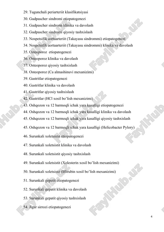 ichki kasalliklar modulidan savollar to'plami - Page 4
