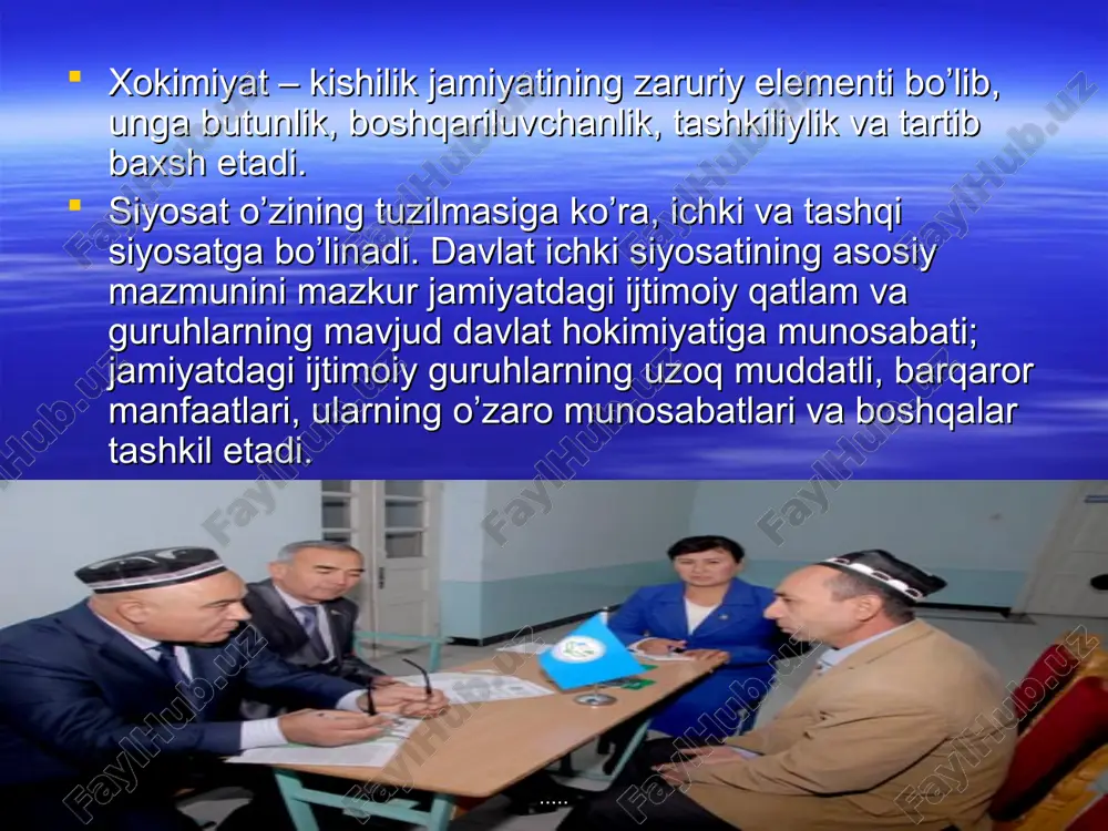 o’ziga-o’zi yordam ko’rsatishlar kiradi. ijtimoiy xizmat ko’rsatish - og’ir turmush vaziyatiga (inson tomonidan shaxsan o’zi uchun qiyin sharoit sifatida idrok qilinadigan yoki uning me`yoriy hayot faoliyatini ob`ektiv tarzda buzadigan: nogironlik, o’ziga xizmat ko’rsatishga layoqatsizlik, etimlik, qarovsizlik, kam ta`minlanganlik, nizolar va oiladagi shafqatsiz munosabat, yolg’izlik va boshqalar) tushib qolgan fuqarolar va oilalarni ijtimoiy-iqtisodiy qo’llab-quvvatlash, ijtimoiy-maishiy, tibbiy-ijtimoiy, psixologik, huquqiy xizmatlar ko’rsatish, ijtimoiy moslashtirish va reabilitatsiya qilishga yo’naltirilgan faoliyat. ijtimoiy xizmat ko’rsatish tegishli ijtimoiy xizmatlar (davlat, munitsipal, xususiy va boshqalar) orqali mijozning, uning homiysi, vosiysi yoki boshqa qonuniy vakili murojaati orqali pulli yoki bepul amalga oshiriladi. ..... ..... ijtimoiy reabilitatsiya - ijtimoiy rollarni bajarishga axloqiy-ruhiy moslashtirishni optimallashtirishga, jismoniy kamchiliklarga ega bo’lgan (nogiron) odamlarni ishga joylashga; jismoniy, ruhiy va ijtimoiy funktsiyalarni, odamning shaxsiy va ijtimoiy-mehnat mavqeini tiklash, korrektsiya yoki kompensatsiya qilishga yo’naltirilgan tadbirlar (tashkiliy-mehnat, o’quv, tibbiy-psixologik, ijtimoiy-pedagogik va boshqalar) tizimidir. ..... ..... ijtimoiy yordam (qo’llab-quvvatlash) hayotiy zarur bo’lgan muhim ehtiyojlari va faol turmush kechirish …