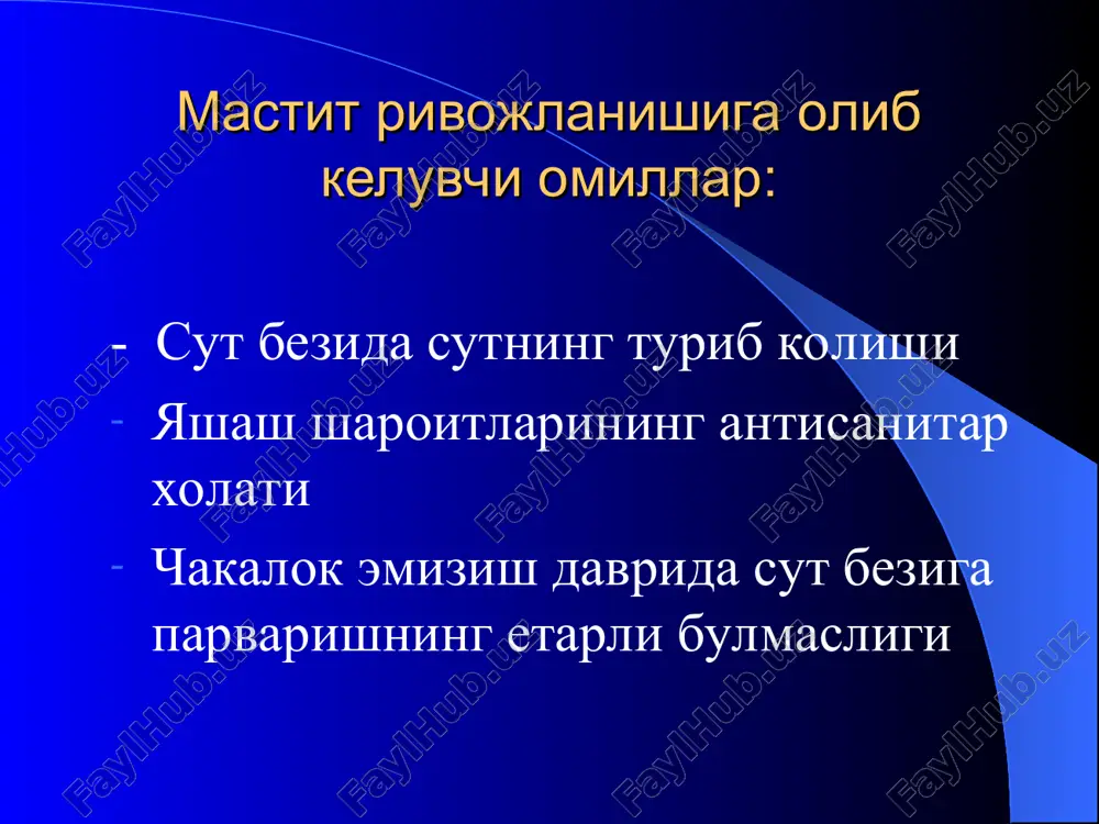zatiladi teri osti panaritsiysining klinikasi pulsatsiyalanuvi ogrik barmokning shishishi barmokda xarakatlarning cheklanganligi tana xaroratining oshganligi teri osti panaritsiysida barmokning kurinishi teri osti panaritsiysini davolash teri osti panaritsiysini asosiy davolash usuli erta operatsiya va antibiotiklarni keng kulamda ishlatishdan iborat. eng kup tarkalgan kesish usuli bu barmokning ikkala tomonidan kilinadigan yarim oval kesimdir. jarayon urta yoki asosiy falangalarda bulsa buylama yunalishda kesim kilinadi. teri osti panaritsiysida operatsiyadan oldin anesteziya kilish suyak panaritsiysi birlamchi yoki ikkilamchi suyak panaritsiylari tafovut kilinadi. birlamchi suyak panaritsiysi suyak yoki suyak usti pardasining shikastlanishidan keyin rivojlanuvchi jaroxat infektsiyasida kuzatiladi. ikkilamchi suyak panaritsiysi esa yuzaki panaritsiylarni etarlicha davolamaslik okibatida rivojlanadi. suyak panaritsiysining klinikasi suyak panariiysining boshlangich boskichlarida klinik belgilari teri osti panaritsiysini eslatadi, birok biroz keskinrok bulishi mumkin. tirnok falangasining kolbasimon shishi. paypaslab kurganda keskin ogrik aniklanishi. tugunli zond bilan tekshirganda tarkok ogriklilik aniklanishi. tana xaroratining 39-40os gacha oshishi rentgenologik suyak destruktsiyasi kasallikning 10-14 kuni aniklanadi. suyak panaritsiysining sxematik …