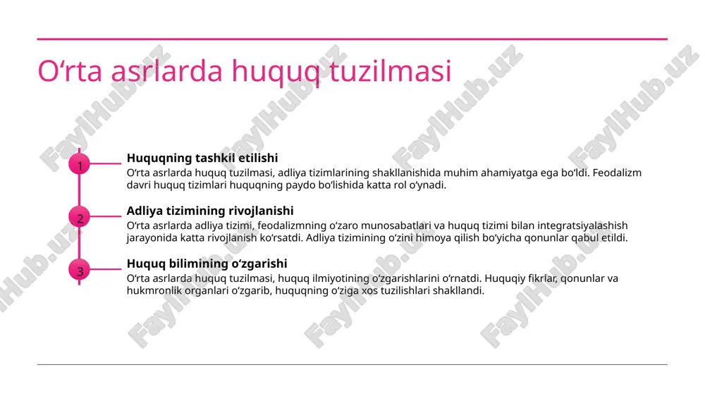 siyosiy tuzilmalar o‘rtasidagi chegaralar va o‘zaro ta'sirni tushunishga yordam beradi, uning huquqiy asoslari va siyosiy qarorlarini tahlil qiladi. yevropa mamlakatlari davlati va huquq tizimining moddalarining o'rtacha asrlardagi o'rniga ta'siri 1 moddalar tufayli o‘rta asrlarda yevropa mamlakatlari davlati va huquq tizimining moddalarining o'rtacha asrlardagi o'rniga ta'siri yaxshi tushuncha berilgan. 2 o‘rta asrlar xalqaro muntazamlik o‘rta asrlarda yaratilgan huquq tizimi yevropa mamlakatlarining muntazamlikni oshirgan, davlatning o‘zini boshqarish usullarini shakllantirgan. 3 davlatning huquq tizimining shakllanishi feodalizm davrining yakunlanishida, yevropa mamlakatlari davlati huquq tizimi modern huquq tizimiga o‘tish yo‘lida taraqqiy etgan. feodalizm va huquq tizimi aloqasi o'rtacha asrlarda 1 feodalizmning o‘rta asrlardagi rivojlanishi feodalizm o‘rta asrlarda yaxshi o‘zlashtirilgan va mamlakatlarning huquq tizimida katta ahamiyatga ega bo‘ldi. 2 huquq tizimi va feodalizmning o‘rtacha aloqasi feodalizm huquq tizimini shakllantirishda muhim rol o‘ynadi va feodal huquq tizimi ham davlatning tuzilishiga ta'sir qildi. 3 feodalizmning adliya tizimi va uning o‘rta asrlardagi o‘zgarishlari feodalizmning adliya tizimi o‘rta asrlarda o‘zgarib, …
