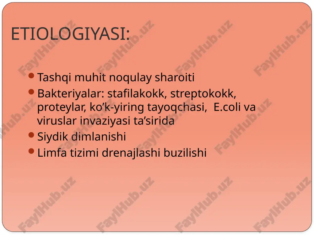 instrumental tekshiruv uzi tekshiruvidan foysdalaniladi davo choralari konservativ davo antibiotiklar, nitrofuran preparatlari antiseptik vositalar bilan yuvish(surunkali sistitda) davo choralari dieta saqlash sho’r va achchiq taomlardan saqlanish davo choralari diurezni yaxshilovchi giyohlar beriladi grilka qo’yish image2.jpeg image3.jpeg image4.jpeg image5.jpeg image6.png image7.png image8.png image9.png image10.jpeg image11.jpeg image12.jpeg image13.jpeg image14.jpeg image15.jpeg image16.jpeg image17.jpeg image18.jpeg image19.jpeg image20.jpeg image21.jpeg image22.jpeg image23.jpeg image24.jpeg image25.jpeg image26.jpeg image27.jpeg image28.jpeg image29.jpeg image30.jpeg /docprops/thumbnail.wmf