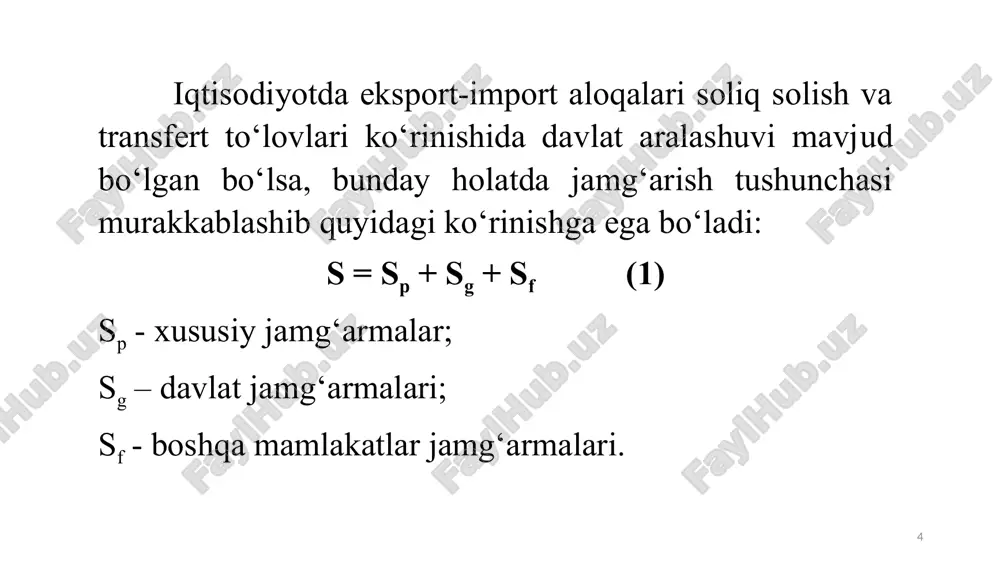 iste’molga o‘rtacha moyillik deganda tasarrufidagi daromaddagi iste’mol xarajatlarining ulushi tushuniladi, ya’ni: apc = bunda: apc – (average propensity to consume) iste’molga o‘rtacha moyillik. 18 tasarrufidagi daromaddagi jamg‘arish ulushini jamg‘arishga o‘rtacha moyillik deb ataladi, ya’ni: aps = bunda: aps (average propensity to saving) – jamg‘armaga o‘rtacha moyillik. misol uchun, tasarrufidagi daromad darajasi 410 va 530 shartli birlikka va iste’mol darajalari 405 va 495 shartli birlikka teng bo‘lgan holatlar uchun iste’molga o‘rtacha moyillikni hisoblaymiz, ya’ni: apc =(405 / 410) x 100 = 98, 78% yoki 0,98; apc = (495 / 530) x 100 = 93,39% yoki 0,93 ga teng. 19 demak, bu misollardan ko‘rinib turibdiki, tasarrufidagi daromadlar miqdori ko‘payib borishi bilan uning tarkibidagi iste’mol ulushi kamayib va aksincha jamg‘arma ulushi ko‘payib boradi. bu holatni keynsning “asosiy psixologik qonun”i bilan izohlash mumkin. “mavjudligiga nafaqat aprior tasavvurlarga ko‘ra, bizning inson tabiatini bilishimizdan kelib chiqib shuningdek o‘tmish tajribasini sinchiklab o‘rganish asosida biz to‘liq ishonishimiz lozim …