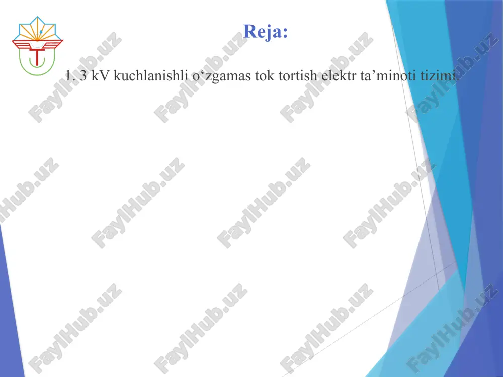 50 hz chastotali bir fazali o‘zgaruvchan tok tortish elektr ta’minoti tizimi o‘zgaruvchan tokda ishlaydigan elektrlashgan temir yo‘llar elektr ta’minoti tizimlarida eng ko‘p qo‘llaniladigan elektr tortish tizimi - bu 25 kv kuchlanishli va 50 hz chastotali tizimdir. umuman olganda, o‘zgaruvchan tok elektr tortish tizimining o‘ziga xos prinsipial xususiyati - bu tortuvchi motor va kontakt tarmog‘ini o‘zaro magnit zanjiri, ya’ni elektrovozdagi transformator yordamida bog‘langanligidir. tortuvchi nimstansiyalar shinalaridagi o‘zgaruvchan tok kuchlanishi 27,5 kv va chastotasi 50 hz bo‘lgan elektrlashgan temir yo‘l uchastkasining prinsipial sxemasi 1.2- rasmda keltirilgan. tortish tarmog‘i 110(220) kvli shinalardan pasaytiruvchi (tortuvchi) transformator orqali ta’minlanadi. ushbu transformator quyidagi uchta chulg‘amlarga ega: i - 110(220) kv li yuqori kuchlanish chulg‘ami; ii - 27,5 kv li quyi(o‘rta) kuchlanish chulg‘ami. bu chulg‘am kontakt tarmog‘ini elektr energiya bilan ta’minlaydi; iii - notortuvchi iste’molchilarni ta’minlashga mo‘ljallangan 35, 10 kv li o‘rta(quyi) kuchlanish chulg‘ami. 27,5 kv li shinalarga kontakt tarmog‘ining ta’minlovchi fiderlari ulanadi. bunda liniyaning a va …