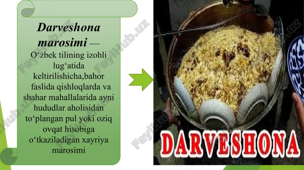 diladi bakavilga 1 zot beriladi erkak kishi ot minadi ayrilmay qolgan zotlar qarindoshlariga beriladi tilla har doim tashlanadi zotga. ko’pkarisiz hayotimni tasavvur qila olmayman. hattoki eng og’ir jarohat olganimda ham to’xtamaganman.shu vaqtgacha 350 dan ortiq zotlar ayirdim.albatta yana davom etamiz xudo xohlasa( chabog’an ravshan jiyanimning gaplari maydonda or-nomus, g‘urur talashish polvonlarning qonida bor. o‘zbek yigiti bolaligidan bilagiga kuch, boshiga aql yig‘adi. xalqimizda ot minishga, ko‘pkari tomosha qilishga qiziqmagan yigit kam bo‘lsa kerak. ko‘pkari oddiy ko‘ngilochar o‘yin emas, u erni er qiladigan, mardlik, jasurlik, epchillik va dovyuraklikni shakllantiradigan jiddiy mashg‘ulot. asosiy masala sovringa qo‘yilgan qimmatbaho narsa emas, aksincha, bakovulning adolati, nomdor chavandozning abjirligi, haqiqat g‘alaba qozonishi, omad doim mardniki bo‘lishidir. foydalanilgan adabiyotlar ro‘yxati o’zbeklarda uloq-ko’pkari o’yinining tarixi.(muyassar nuriddinova dotsent, o‘zbekiston jismoniy tarbiya va sport universiteti, toshkent/o‘zbekiston, nuriddinova.muyassar83@mail.ru) ko'pkari haqida ravshan chabag’on fotohikoyasi 3. qishlog’imizda darveshona hikoyasi. (momam,zulfiya chorshanbiyeva hikoyasi) image1.jpg image2.png image3.jpg image4.jpg image5.jpg image6.jpg image7.jpeg image8.png /docprops/thumbnail.jpeg