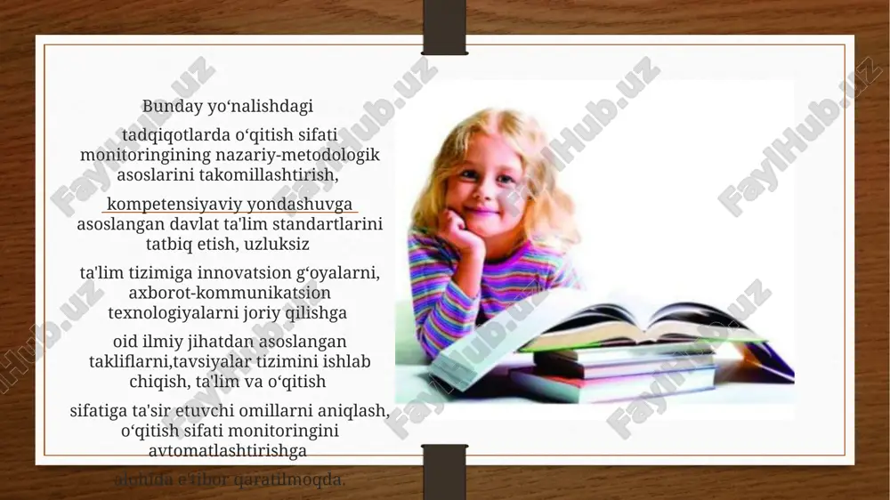 vositasida barkamol shaxsni shakllantirish va yuksaltirish masalalari ko‘tarilib chiqildi. shunday qilib, pedagogik texnologiya ilmiy konsepsiyaga asoslangan maqsadni belgilash va unga erishishda ijtimoiy, didaktik, ruhiy-pedagogik, falsafiy nazariyaga suyangan vazifa, faoliyat, natija yaxlitligi, muvaffaqiyatini ta’minlaydigan, ta’lim-tarbiyaning loyihalangan jarayoni, tamoyillari metodlari, vositalarining o‘zaro hamkorlikdagi birligidir. shu o‘rinda ikkinchi masalaning xulosa sifatida pedagogika fanlari doktori, professor m.ochilovning fikriga qo‘shilgan holda pedagogika nazariyasi va amaliyotida tan olingan va ilmiy nazariy jihatdan asoslangan, pedagogik olimlar bildirgan fikrlarni tahlil qilib, pedagogik texnologiyaning mohiyat-mazmuniga quyidagilarni kiritishni maqsadga muvofiq deb hisoblaymiz.  ta’lim-tarbiya jarayonini oldindan loyihalash ;  tizimli yondashuv asosida tarbiyalanuvchilar bilish faoliyatini tasvirlaydigan tarbiya jarayoni loyihasini tuzish;  ta’lim-tarbiya maqsadi real, aniq diagnostik bo‘lishi va tarbiyalanuvchining bilish o‘zlashtirish sifatini obyektiv baholash;  ta’lim-tarbiya jarayonining tuzilishi va mazmunini yaxlitligi, o‘zaro bog‘liq va o‘zaro ta’sirda bo‘lishi;  tarbiya shakllarini optimallashtirish (qulaylashtirish);  tarbiya jarayonida texnik vositalar va inson salohiyatining o‘zaro ta’sirini hisobga olish;  tarbiya maqsadlarini ko‘zlagan etalon asosida …