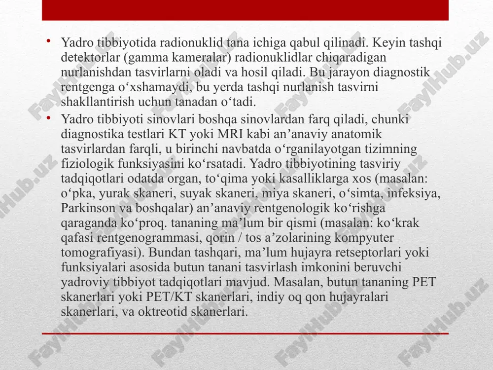 nikasini ishlab chiqish va amaliyot tibbiyot fizikasining asosiy yoʻnalishi hisoblanadi. image2.jpeg image3.jpeg image4.jpeg image5.jpeg image6.jpeg /docprops/thumbnail.jpeg