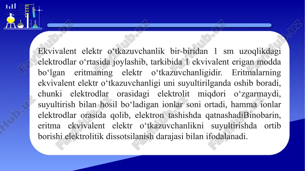 onsentratsiyasi (2,0 n = 2,0 mol/l) formulani quyidagicha o‘zgartiramiz: cx = e’tiboringiz uchun rahmat! image1.png image2.png image3.png image4.png image5.png image6.jpeg
