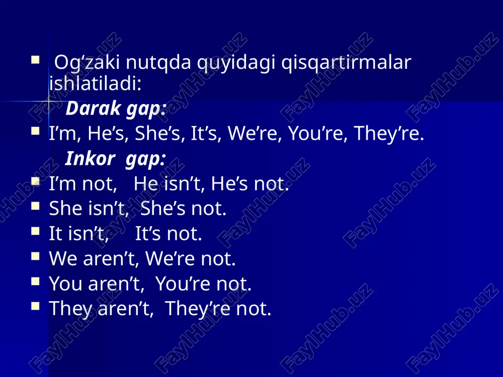the present continuous tense(hozirgi davom zamon) - Page 4