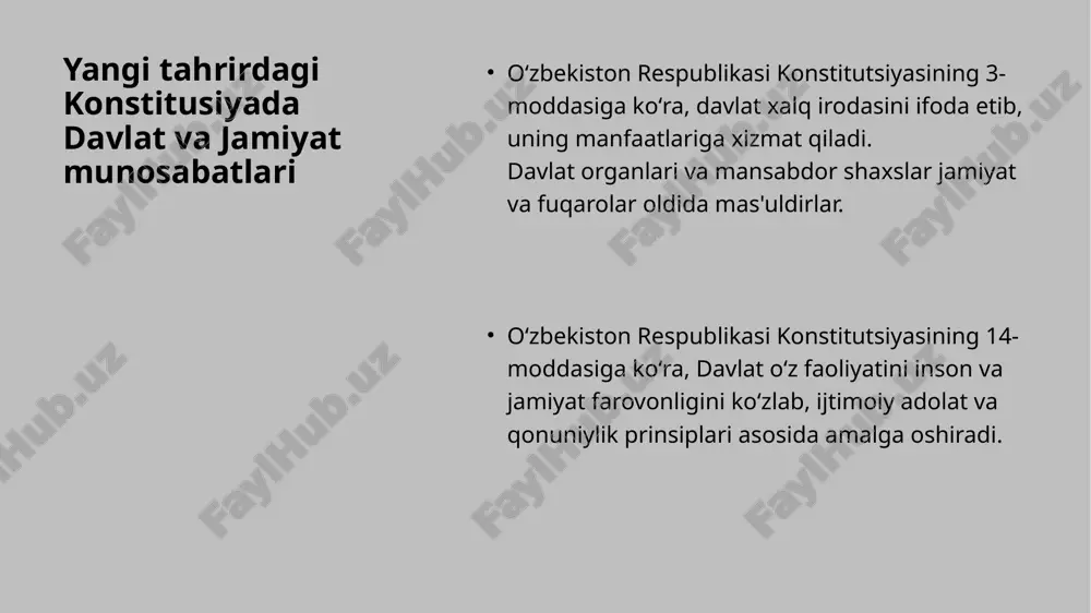 yangi tahrirdagi o'zbekiston respublikasining konstitutsiyasida davlat jamiyat shaxs munosabatlari - Page 4