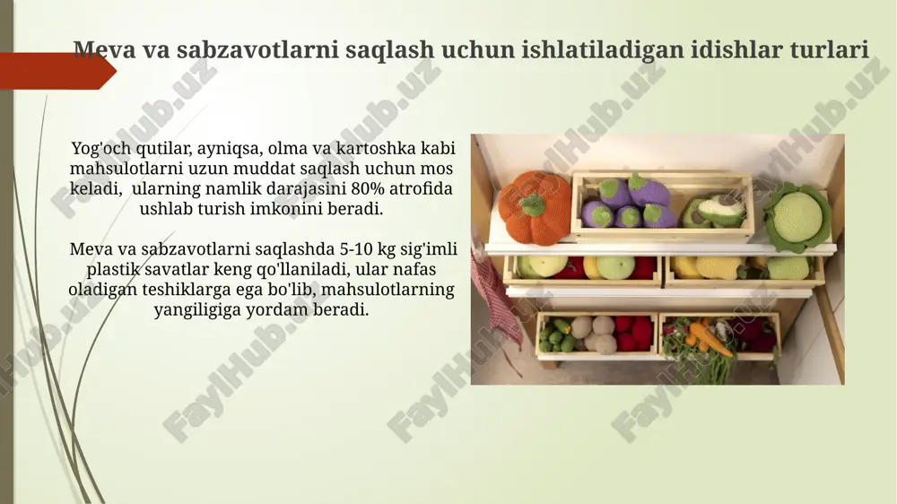 meva va sabzavotlarni joylashda ishlatiladigan idish turlari - Page 4