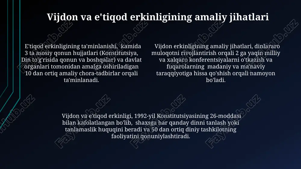 vijdon va e'tiqod erkinligining ta'rifi - Page 4