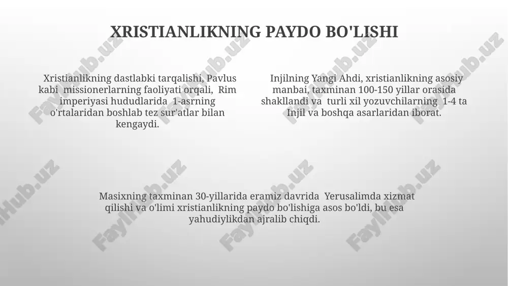 xristianlikning paydo bo'lishi, aqidalari, asosiy yo'nalishlari - Page 4