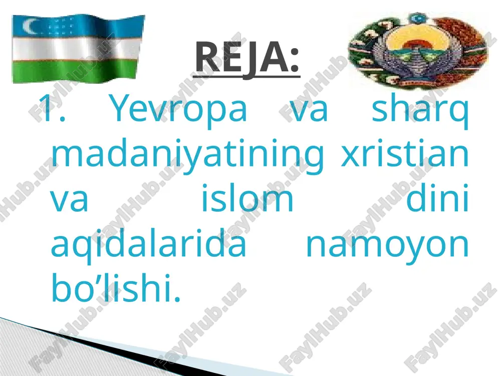 adi. -bu dunyoda qahrni qahr bilan engib bo'lmaydi.-kishi o'z g'azabini bosiqlik bilan, yovuzlikni esa ezgulik bilan engishi zarur. -jangda ming odamni engish mumkin, ammo o'z ustidan g'olib kelgangina buyuk hisoblanadi. -qaysi qavmdan tug'ilgani emas, balki qanday hatti-harakati kishining yo braxman, yo past tabaqaga oidligini ko'rsatadi. nasroniylik dinida iso odamlarga qarata: -siz erning tuzisizlar, siz dunyoning nurisizlar. dushmanlaringizni sevinglar, la'natlaganlarni duo qiling, nafratlanganlarga yaxshilik qiling. boshqalar ustidan hukm chiqarmang, sizning ustingizdan hukm chiqaruvchilar topiladi, sizlar qanday qilsangiz, sizga ham shunday hukm o'tkaziladi. -odamlar sizga qanday muomala qilishlarini istasangiz, siz ham ularga shunday muomalada bo'ling.-yomonga qarshi chiqmang, kim o'ng chakkanga ursa, unga ikkinchisiga ham urdir. -kim sen bilan da'volashib ko'ylagingni olmoqchi bo'lsa, unga to'ningni ham echib ber. sendan so'raganga ber, sendan qarz olmoqchi bo'lgandan yuz o'girma. -osmondagi otangiz barkamol bo'lgani kabi, siz ham barkamol bo'ling. g'animlarni ham sevish, zo'ravonlikni itoat va mehr-muhabbat ko'rsatib engishga da'vat etish nasroniylikni jahon dinlaridan biriga aylantirdi. iso: …