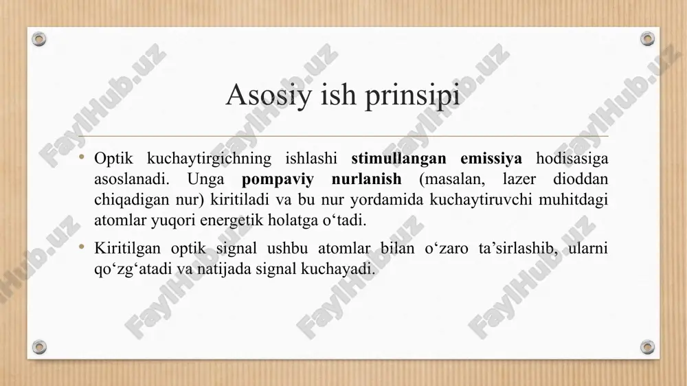 optik kuchaytirgichlarning xarakteristika va parametrlarini tadqiq etish - Page 4