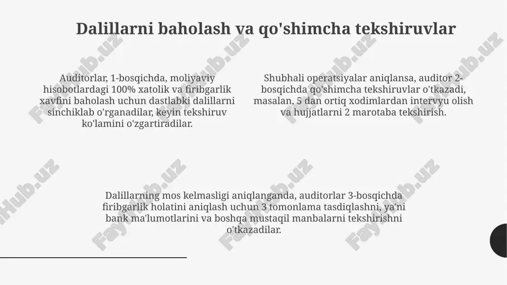 firibgarlik aniqlanganda auditorning hatti harakatlari - Page 4