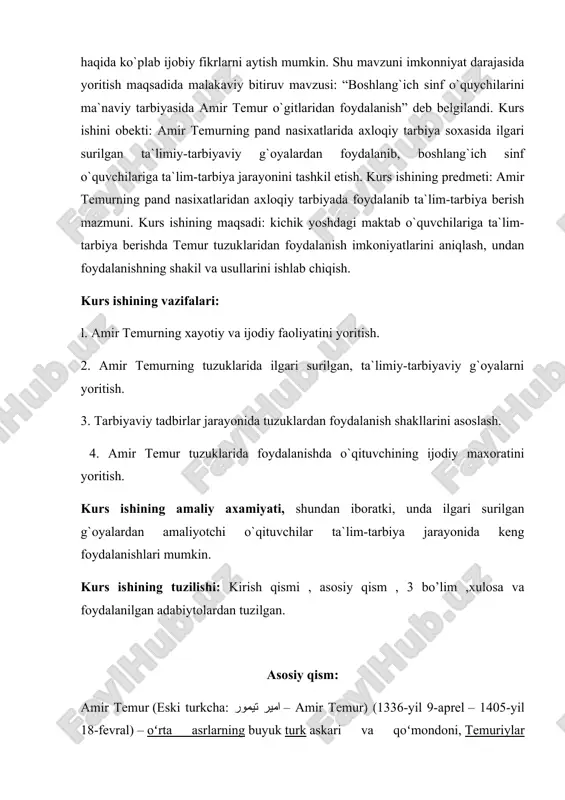 ini oʻn toʻrtinchi yuzyillikning yigirmanchi yillariga toʻgʻri kelishini kabi o'z ikkilanishli qarashlarini oldinga surib keladi va bu shubhalanishiga sabab qilib temurbekning 1336-yilda tugʻilganligi toʻgʻrisidagi yozuvlar uning davridan keyin yozilganini va uning davriga tegishli bir nechta manbalardagi voqealarda temurbekning yoshi uning 1320-yillar oxirida tugʻilganini koʻrsatishini aytadi (qarang, tamerlane and the symbolism of sovereignty, b. f. manz). biroq birorta tarix kitoblarida temurbekning tugʻilgan yili 1336-yil emas, balki boshqa yil ekanligi toʻgʻrisida bilgi umuman uchramaydi. otasi amir taragʻay (oʻrta chogʻ turkchasida taragʻay – qoraquyruq qushi) barlos qabilasining beklaridan biri va qabilaning asosiy 5 ta urugʻidan birining yetakchisi edi (qarang, the rise and rule of tamerlane, b. f. manz va the mongol period b. spuler). taragʻaybek chigʻatoy ulusining taniqli beklaridan biri boʻlib, kesh viloyatida amirlik qilgan. amir taragʻay yillik ili daryosi boʻyida xon tomonidan chaqiriladigan yurt beklarining qurultoyiga chaqirilgan va bunday yigʻinlarda qoldirmasdan qatnashgan. butga topinuvchi oʻlaroq tugʻilgan taragʻaybek chigʻatoy ulusi orasida birinchilardan boʻlib …
