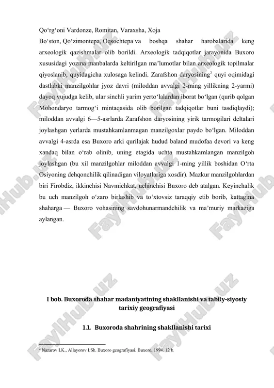 sahihi buxoriy” to'plami va boshqa asarlari, abu ali ibn sinoning “tib qonuni” kitobi islom olami va jahon ilmi javohirlari, deb e'tirof etiladi. buxoro hududida ulkan tarixiy ahamiyatga ega muqaddas qadamjolar, masjidu maqbaralar, minoralar va madrasalar joylashgan. islom ta'limi tizimida universitet maqomida bo'lgan nizomiya madrasalari, ya'ni oliy madrasalar aynan buxoroda faoliyat yuritgan. ularning eng mashhurlari mir arab va ulug'bek madrasai oliyalaridir. islom madaniyati va san'atining ajralmas qismlari – xattotlik, miniatyura, kulollik, zargarlik, me'morlik, gilamdo'zlik, misgarlik, yog'och o'ymakorligi sohalarida ham buxorolik ustalar va hunarmandlar hamisha peshqadam bo'lganlar. buxoro ahli qadim zamonlardan bag'rikenglik namunasi bo'lgan. qadimda mutaassiblar tomonidan quvg'in ostiga olingan nasorolar va yahudiylar aynan buxoro zaminida panoh topganlar. buyuk ipak yo'lida joylashgan ushbu shaharda ko'plab millat vakillari istiqomat qilganlar va doimo ahil bo'lganlar. xv asrda buxoro sarroflari 20 dan ortiq davlatning pullarini almashib berish bilan shug'ullanganlar. mustaqillik yillarida shahar yanada chiroy ochdi. mir arab madrasasi yana oliy diniy ta'lim maskaniga aylantirildi. ushbu …