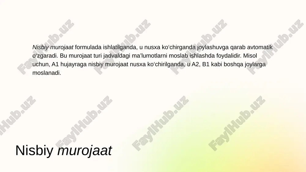 microsoft exceldagi muhim tushunchalar - Page 4