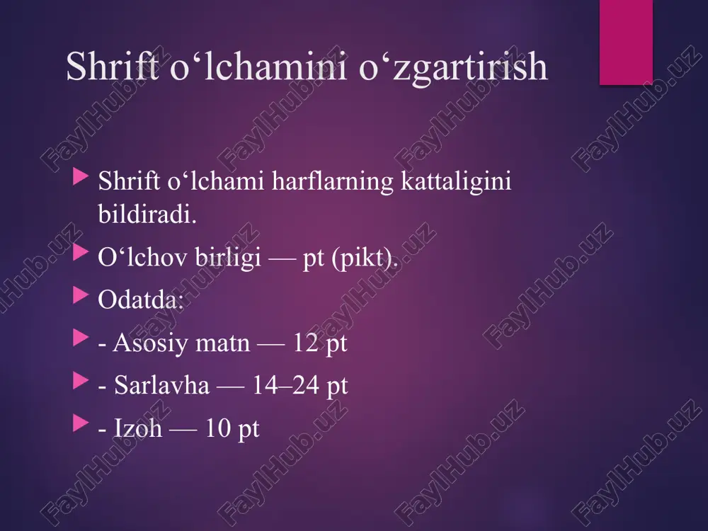 shriftturi, o‘lcham va rangini o‘zgartirish. matnni tekislash - Page 4