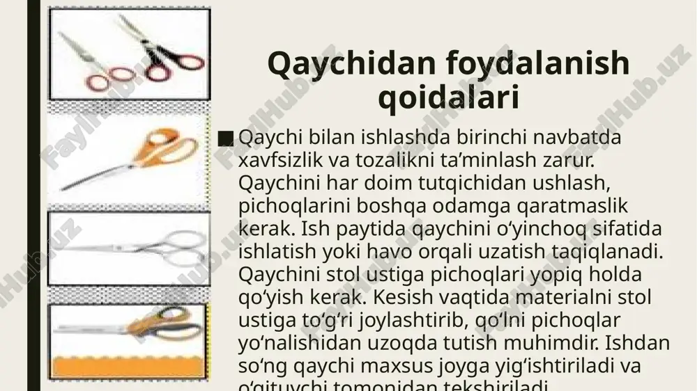 texnologiya darslarida qaychidan foydalanish qoidalari - Page 4