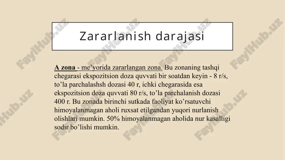 favqulotda vaziyatni baholash. radiatsion holat. radioaktiv zararlanish manbaalari. zonalar tavs - Page 4