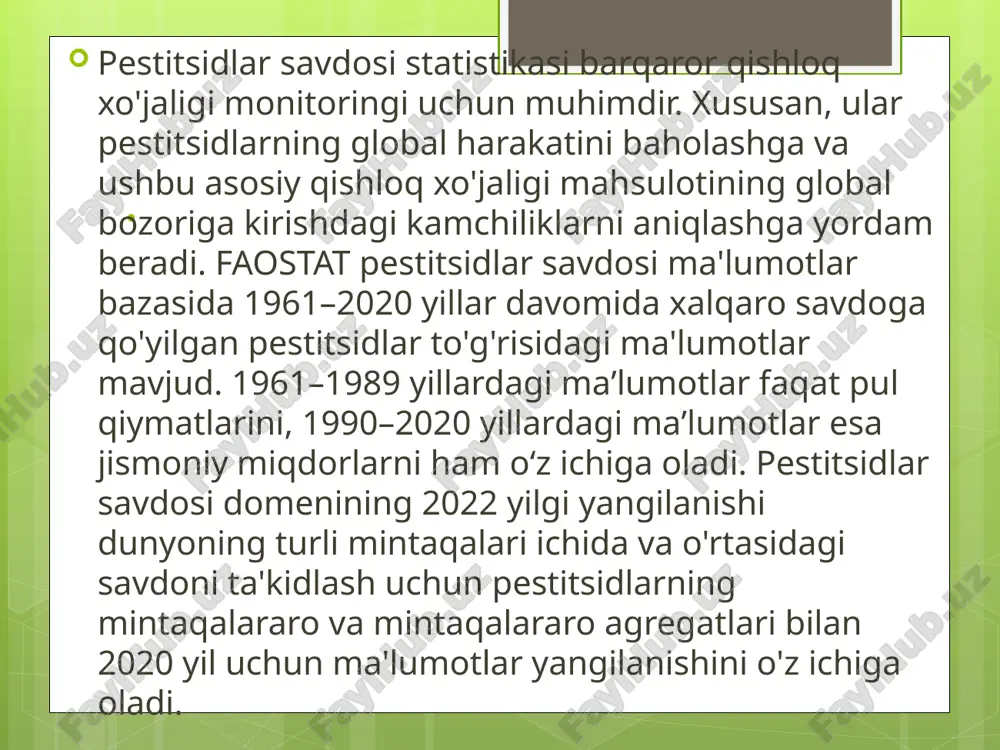 o’zbekiston qishloq xo’jaligida pestitsidlardan foydalanishning miqdorlari - Page 4