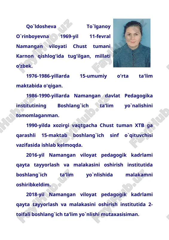 rni ifodali o`qish va yod olish. foydalanilgan adabiyotlar: 1. 2-sinflar uchun o`qish darligi 2. o`qish fani bo`yicha metodik qo`llanma 3. ziyonet.uz va vikipediya.uz saytlari