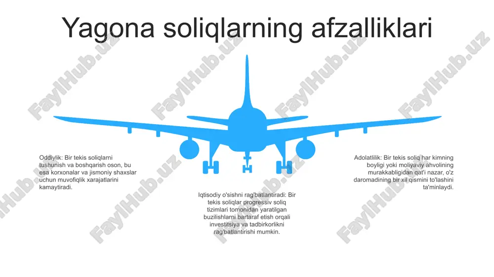 i. ular daromadlar tengligini ta'minlaydi va iqtisodiy yuksalish davrida boylikni qayta taqsimlaydi. yagona soliqlarning turli iqtisodiy sharoitlarga mosligi 1. iqtisodiy farovonlikda bir tekis soliqlar: iqtisodiyot gullab-yashnagan paytda tekis soliqlar soddalik va samaradorlikni taklif qilishi mumkin. soliq kodeksidagi murakkabliklarni kamaytirish orqali korxonalar o'sish va innovatsiyalarga e'tibor qaratib, iqtisodiy farovonlikka hissa qo'shishi mumkin. 2. iqtisodiy tanazzul davrida bir tekis soliqlar: iqtisodiy tanazzulda bir tekis soliqlar hukumatlar uchun yanada barqaror daromad oqimini ta'minlashi mumkin. progressiv daromad solig'iga bog'liqlikni kamaytirish orqali hukumatlar muhim xizmatlarni qondirish uchun etarli mablag'ga ega bo'lishini ta'minlashi mumkin. 3. rivojlanayotgan mamlakatlar uchun mulohazalar: bir tekis soliqlar daromadlar bo'yicha sezilarli tengsizlikka ega rivojlanayotgan mamlakatlar uchun mos kelmasligi mumkin. regressiv ta'sirlar mavjud nomutanosiblikni kuchaytirishi mumkin, bu esa adolatni ta'minlash uchun ehtiyotkorlik bilan ko'rib chiqish va maqsadli choralarni talab qiladi. 06 05 04 03 02 xulosa va tavsiyalar 01 02 barqaror soliq yuki: hisobot vengriya soliq tizimi barqarorlik muammolariga duch kelgan degan xulosaga …