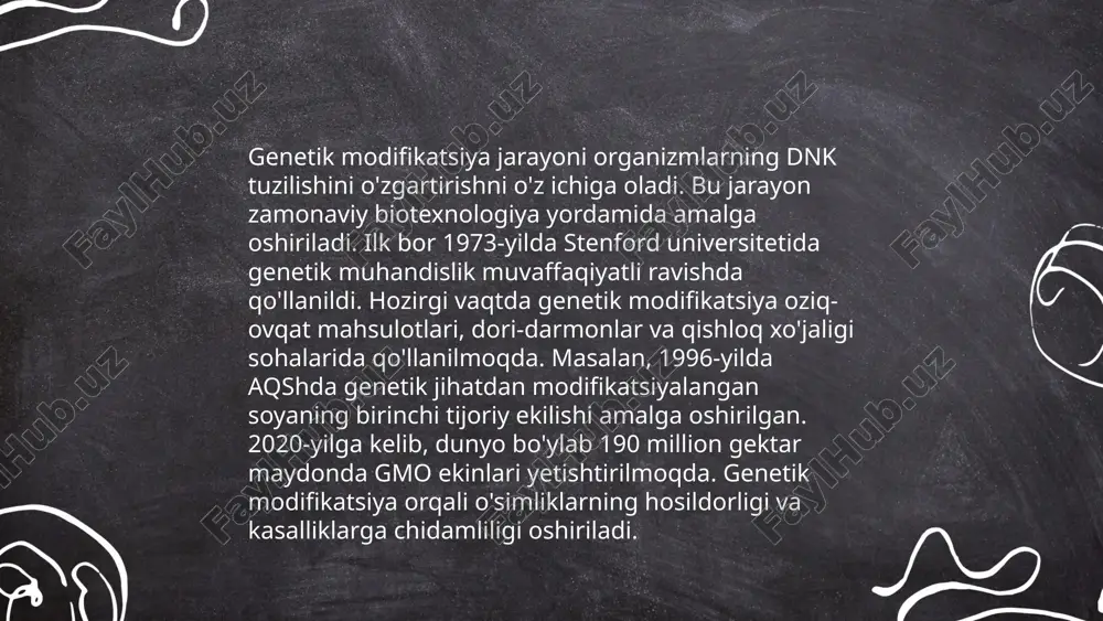 larda yuqori aniqlik va samaradorlikka erishilmoqda. gen muhandisligi ibrohimova iroda e'tiboringiz uchun raxmat! image1.png image2.png image3.png image4.jpg image5.png image6.jpg image7.jpg /docprops/thumbnail.jpeg