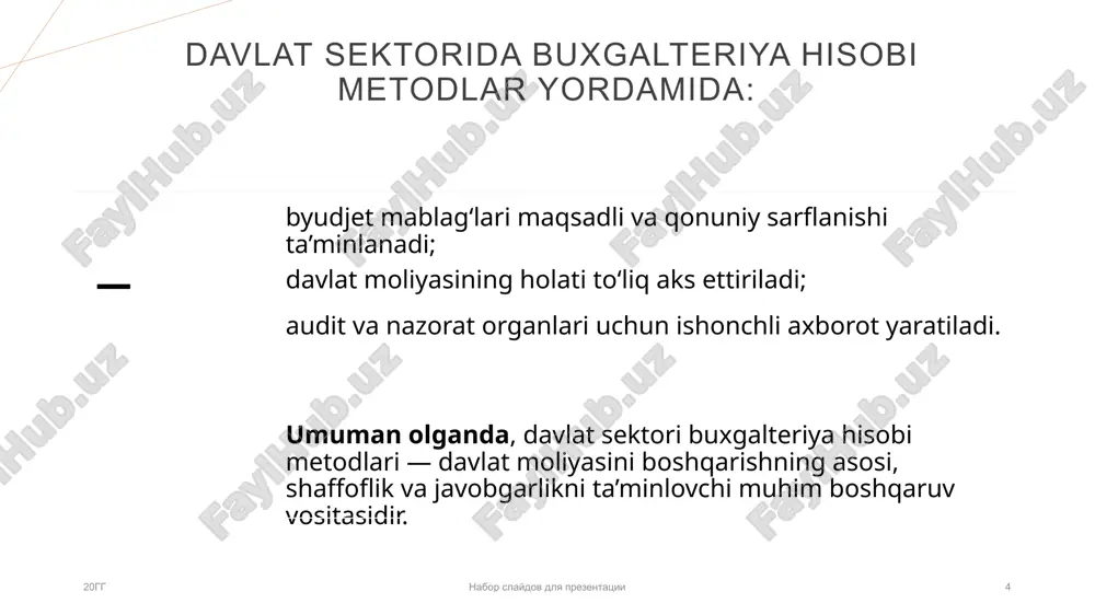 davlat sektori buxgalteriya hisobi metodlari - Page 4