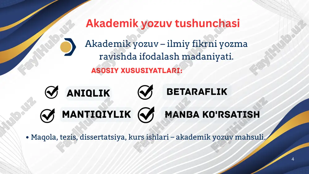 mutaxassislikka oid taqdimot nutqi - Page 4