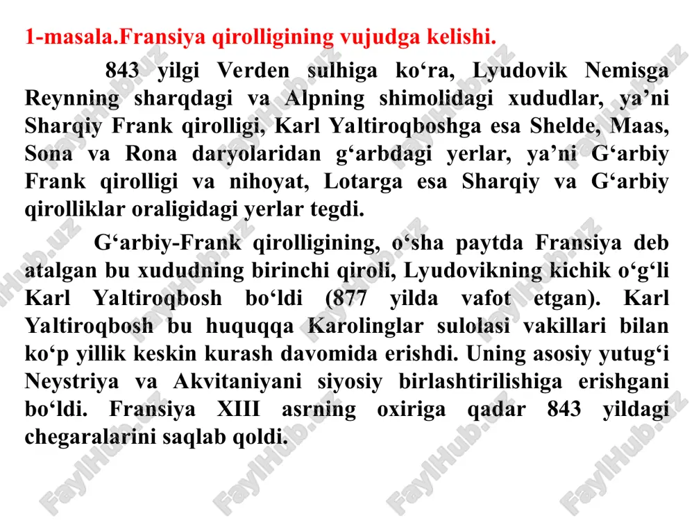 aydi: capito, caputius, capetus, capatus. xii asrlarda - huon chaped, fransuz eposida - huon chapet ko’rinishida keltirilgan. uning otasi gugo buyuk (897-956) 936 yil 25 iyuldan franklar gersogi, neystrya markizi, 922 yildan parij va orlean gersogi, qirol robert i va beatris de vermandua o’gli hisoblanadi. 987 yil 1 iyunda sanlisda bo’lib o’tgan fransuz feodallari yig’ilishida qirol etib gugoni saylashdi. gugoni fransuz cherkov va davlat arbobi, reyms arxiyepiskopi adalberon qo’llab quvvatladi. 987 yilning 3 iyulida nuayonda toj kiydirish marosimi bo’lib o’tdi. gugo normanlar va varvallar hujumidan himoyalanish maqsadida ko’p shaharlarning himoyasini kuchaytirdi. oxirgi karolinglar davrida poytaxt lan bo’lgan bo’lsa, gugo kapet uni parijga ko’chirdi. gugo kapet (940-996) ni qirol etib saylash marosimi. gugo kapet 987-996 yillarda fransiya qiroli. fransiya qirolligi gugo kapet boshqaruvining boshlarida. mamlakatni chekka viloyatlarida markazdan ajralishga intilish x asr boshlarida kuchayib bordi. qirol xokimiyatini faqat shimoli-sharqda mavqei kuchli edi, biroq flandriya va shampan graflarini mavqei o‘z sen’orini obro‘sidan …