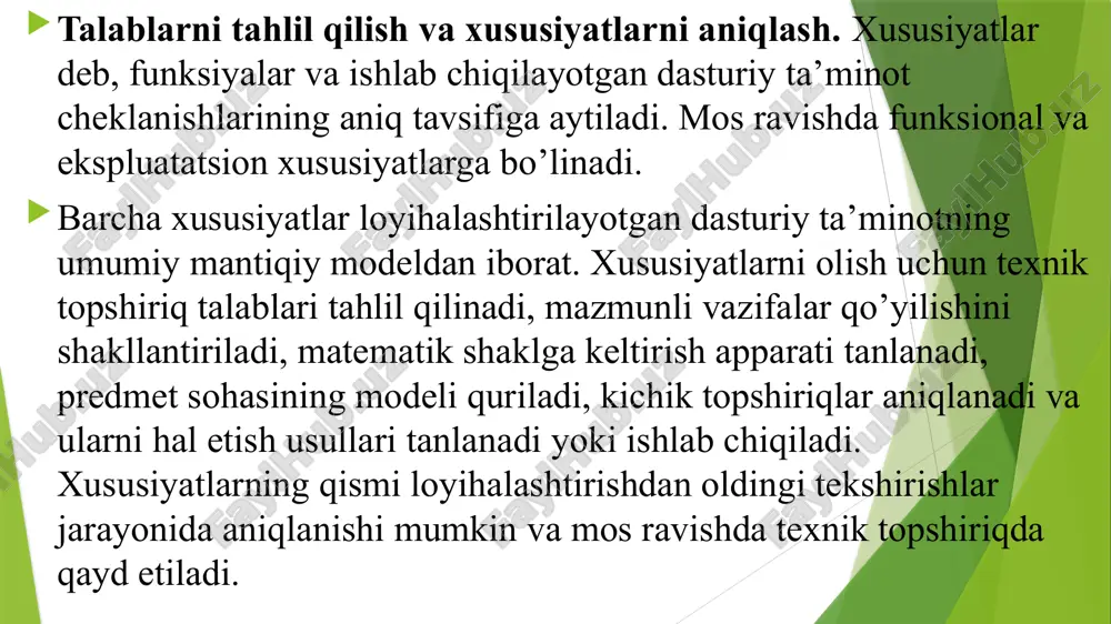 amalga oshiriladi va testlaydi. case – texnologiyalardan foydalanilganda dasturiy ta’minotning hayotiy sikl o’zgarishi. case – texnologiyalar o’zaro bog’langan avtomatlashtirish vositalari kompleksi bilan ta’minlanadigan tarkibiy kabi ob’yekt yondashuviga asoslangan murakkab dasturiy tizimning tahlil qilish, loyihalashtirish, ishlab chiqish va kuzatish metodologiyasi majmuidan iborat. istalgan case – texnologiyalar asosida metodologiyalar/usul/notatsiya/vosita paradigma yotadi. metodologiya ayrim yondashuv bazasida tuziladi va ishlar qadamini, ularning ketma-ketligini, shuningdek, taqsimlash va belgilash usullarining qoidalarini bajarish qadami u yoki bu maqsadga erishish usulini belgilaydi. notatsiya deb modellarning, ayrim sinfini bayon etish uchun foydalaniladigan belgilashlar tizimiga aytiladi. notatsiya — grafik (grafiklar, diagrammalar, jadvallar, sxemalar va boshqalar) va matnli (forma va tabiiy tillarda modellarni bayon qilish) bo’ladi. notatsiya case – texnologiyalarida loyihalashtiriladigan tizim tuzilmasi, ma’lumotlar elementlari, ishlov berish bosqichlarini va boshqalarni bayon qilish uchun foydalaniladi. vositalar — grafik loyihani yaratish va tahrir qilish vositasi, abstraksiyaning iyerarxiya darajasi ko’rinishida loyihani tashkil qilish, shuningdek turli darajalar komponentalariga muvofiqligini tekshirish usullarni ta’minlash uchun instrementariya hisoblanadi. …
