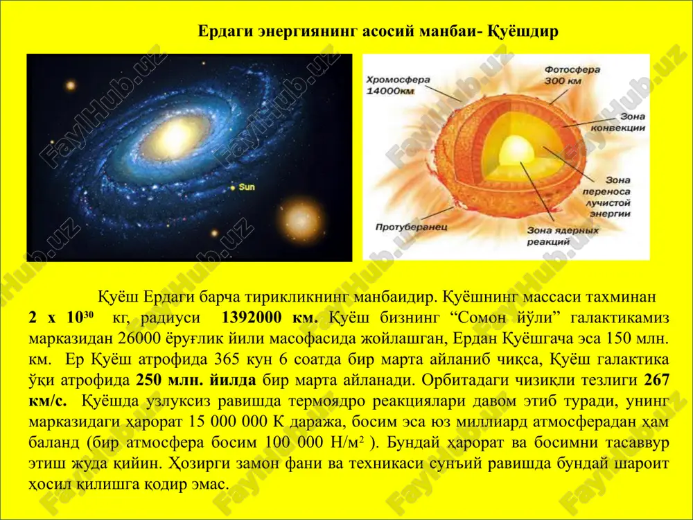hlab chiqaruvchilari ularni turli xil o'lcham va quvvatlarda keng ishlab chiqarmoqda. eng keng tarqalgan panellar quvvati 3 vt dan 120 vt gacha alyumin karkaslarga o'rnatilgan panellar bo'lib, ular 32 xil quvvatda ishlab chiqarilmoqda. kamroq 1,7 vt dan 24 vt gacha quvvatli panellar asosan 16 xil turda ishlab chiqariladi. bu panellar kristall asosining o'zi, yoki metall asoslarga o'rnatilan bo'lishi mumkin. shuningdek amorf kremniy asosida yaratilgan yupqa plyonka ko'rinishidagi panellar ham ishlab chiqariladi. ammo ularning f.i.k. kristall strukturali panellarga nisbatan kamroq. quyosh panellarini ishlab chiqarish jahon sanoatida eng foydali va istiqbolli yo'nalish sifatida tobora keng rivojlanib bormoqda. sunggi yillarda bu sohada jahonning quyidagi kompaniyalari etakchilik qilmoqda: -abi-solar –kompaniyaning bosh ofisi angliyada, lekin mahsulotlari osiyo mamlakatlarida joylashgan start-country, q-solar, apc, sunrise korxonalarida ishlab chiqariladi. panellarni ishlab chiqarish ko'lami va ularning jahon miqyosida sotilishi bo'yicha birinchi o'rinda turadi; -panasonic (solarcity)- elektronika mahsulotlari ishlab chiqarish bo'yicha uzoq yillardan beri jahonning eng mashhur ishlab chiqaruvchisi. keyingi …