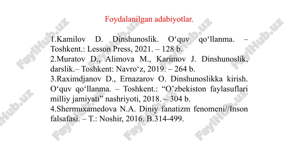 rabiston yarim orolita (hozirgi saudiya arabistonida) paydo bo’lgan. islom – arabcha so’z bo’lib, mazmuni bo’ysunish, itoat etish, o’zini olloh irodasiga topshirishni bildiradi. islom diniga eʼtiqod qiluvchilar arabcha “muslim”- “islomni qabul qilgan”, “itoatli”, “sadoqatli” demakdir. koʼpligi “musulmon” deb ataladi. bu soʼz hozir oʼzbeklarda – musulmon, qirgʼiz va qozoqlarda – musulmon, ukraina va rossiyada – basurman nomi bilan ataladi. umumiy tarzda, islom – olloh yagona degan eʼtiqod bilan unga boʼysunmoqlik, itoat etmoqlik va butun qalb bilan ihlos qilmoqlik va olloh buyurgan dinga iymon (ishonch) keltirmoqlik demakdir. islomning paydo boʼlishi vi asr ohirgi – vii asr boshlarida arabiston yarim orolida yuz bergan ijtimoiy iqtisodiy ahvol va maʼnaviy hayot bilan bogʼliq holda roʼy bergan. birinchidan, bu davr arablar katta –kichik qabila va urugʼlarga boʼlinib ketgan boʼlib, ular oʼrtasida doimiy kelishmovchilik, urush va janjallar roʼy berib turadi. ikkinchidan, bu davrda a rabistonda koʼp hudolilik dinlari mavjud boʼlgan. asosan fetishizm – turli sanamlarga sigʼinish hukmronlik qiladi. …