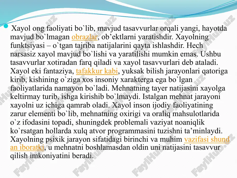 ni yaratish. sxemalashtirish - biror bir obrazlarni tasvirlashda umumiy bosh xususiyatlarga to`xtalish. tipiklashtirish - bir xilda qaytariluvchi faktlarni konkret obrazda namoyon bo`lish. samarqand davlat tibbiyot instituti davolash ishi fakulteti 212-guruh talabasi ismoilov shaxriddin tomonidan tayyorlandi 13 image2.jpeg image3.jpeg image4.png image5.png image6.jpeg /docprops/thumbnail.jpeg