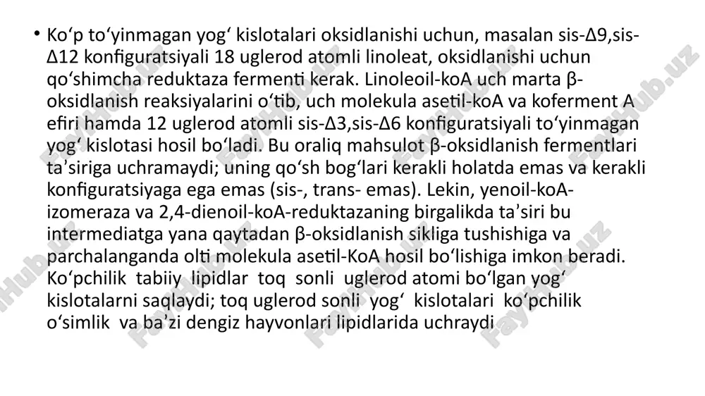 to‘yinmagan yog‘kislotalarining β-oksidlanishi - Page 4