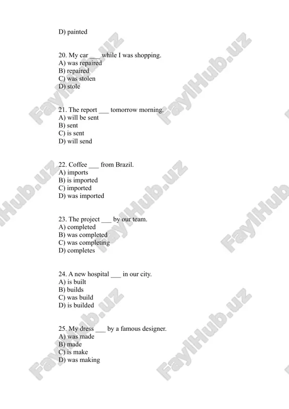 50 testov po teme active & passive voice - Page 4