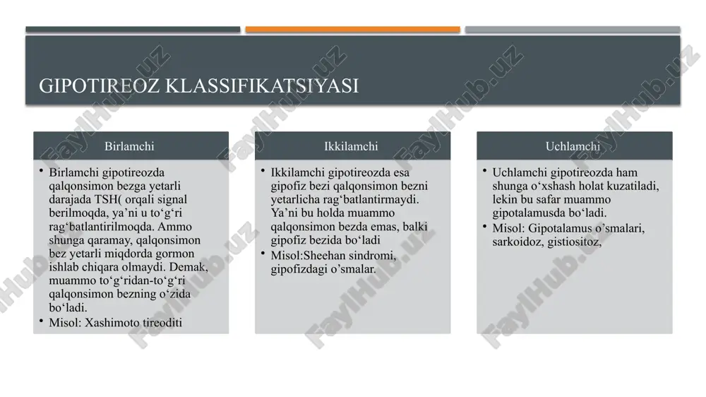oldini olish mumkin bo‘lgan kasalliklar. to‘g‘ri ovqatlanish va sog‘lom turmush tarzini targ‘ib qilish muhim. foydalanilgan adabiyotlar https://mymedic.uz/kasalliklar/endokrinologiya/buqoq/ https://www.healthline.com/health/hypothyroidism-primary#causes https://medall.uz/gipotireoz-belgilari-sabablari-va-davolash/ https://researchweb.uz/index.php/erus/article/view/25 https://mymedic.uz/kasalliklar/endokrinologiya/buqoq/ https://surgery.medped.tma.uz/uz/uquv-ishlari/4-kurs-uzb/qalqonsimon-bez-kasalliklari https://uzpedia.uz/pedia/endemik_buqoq https://med24.uz/uz/bolezn/zob#content3 e’tiboringiz uchun rahmat image1.png image2.svg image3.jpeg image4.jpeg image5.jpeg image6.jpeg image7.jpeg /docprops/thumbnail.jpeg
