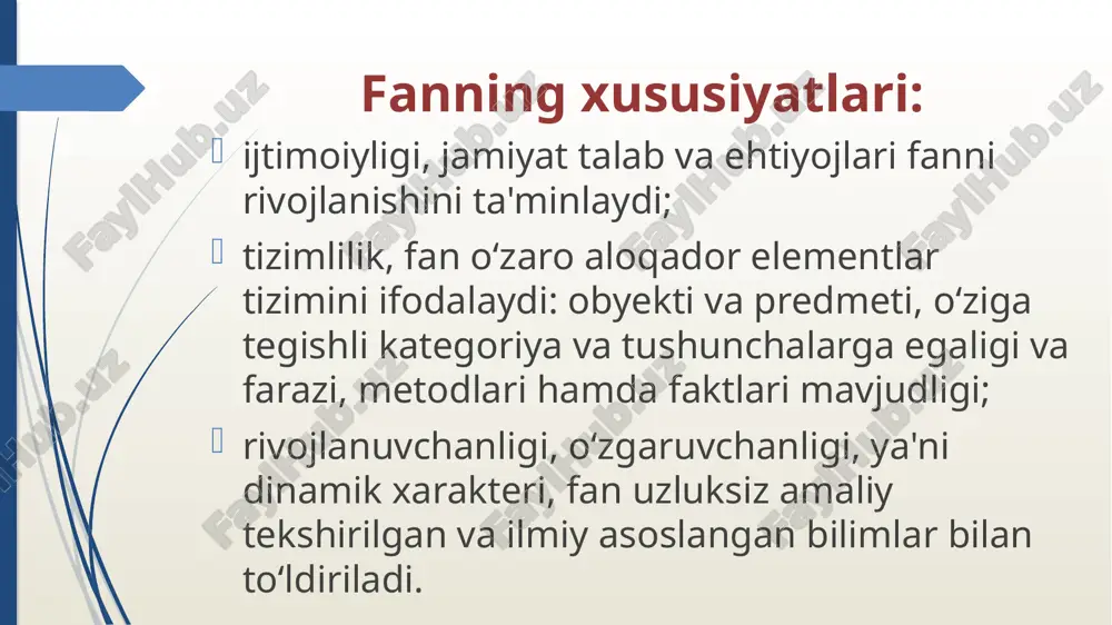 asoslarini ishlab chiqishdan iborat. bu fan orqali ta’lim jarayonining barcha bosqichlarida milliy va umuminsoniy qadriyatlarni singdirish, pedagogik qadriyatlarning mazmunini ochish, va shaxsda qadriyatlarga yo‘naltirilgan ong va xulq-atvorni shakllantirish maqsad qilinadi. pedagogik aksiologiya quyidagi asosiy vazifalarni bajaradi: qadriyat tushunchasining mohiyatini ochib berish, ularning pedagogik jarayondagi o‘rni va rolini tahlil qilish. ta’lim-tarbiya jarayonining qadriyatlarga yo‘naltirilganligini ta’minlovchi nazariy va amaliy mexanizmlarni ishlab chiqish. o‘qituvchi va tarbiyachilarning aksiosferasini (qadriyatlar tizimini) shakllantirish, ularni pedagogik faoliyatda qo‘llash yo‘llarini aniqlash. o‘quvchi va talabalarda milliy, ma’naviy, axloqiy, estetik va kasbiy qadriyatlarni rivojlantirish. jamiyatda ro‘y berayotgan o‘zgarishlar sharoitida ta’limning ma’naviy asoslarini yangicha yondashuvlar asosida tahlil qilish. qadriyatlarga asoslangan ta’lim tizimining tarbiyaviy samaradorligini baholash va uni takomillashtirish yo‘llarini aniqlash. pedagogik aksiologiyaning funktsiyalari mazmunli muvofiqlik baholovchi funksiyasi yo‘naltiruvchi funksiyasi me’yoriy (normativ) funksiyasi boshqaruvchilik funksiyasi nazorat qiluvchi funksiyasi pedagogik aksiologiyaning funksiyalari mazmunli muvofiqlik – ta’limning mazmuniy va protsessual jihatlarini birlashtirganligi sababli, intellektual tashabbusni rag‘batlantiradi; fikriy jarayon, obyektni aktuallashtirish, aniq dalil va isbotlarni …