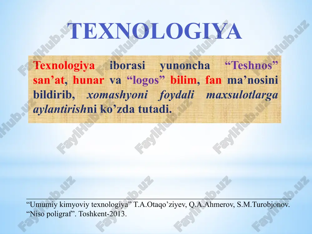 asosiy texnologik jarayonlar faniga kirish - Page 4